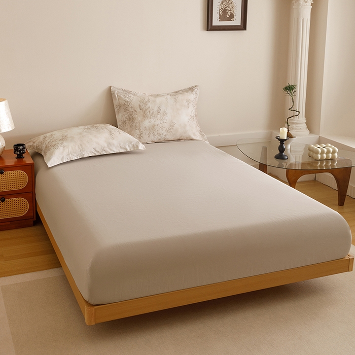 爱思佳 2025新款加厚全棉磨毛单品套件系列-单床笠 奶咖