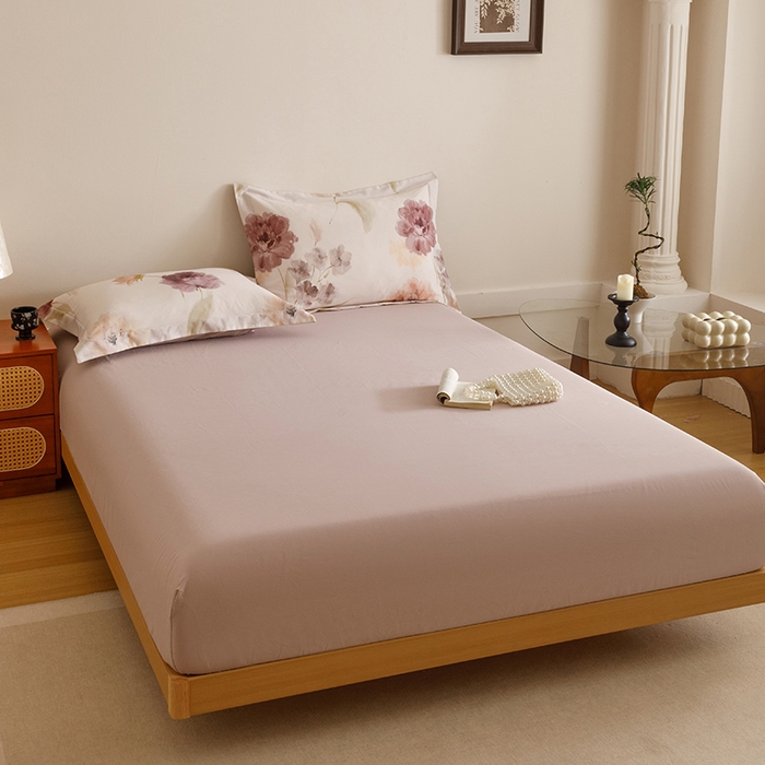 爱思佳 2025新款加厚全棉磨毛单品套件系列-单床笠 浅紫