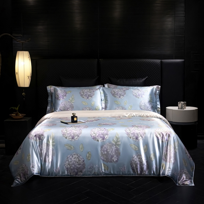 91家纺网 家纺一手货源 找家纺 2025新款夏季高端轻奢丝滑裸睡丝绸冰丝豹纹数码印花水洗真丝天丝高级感四件套