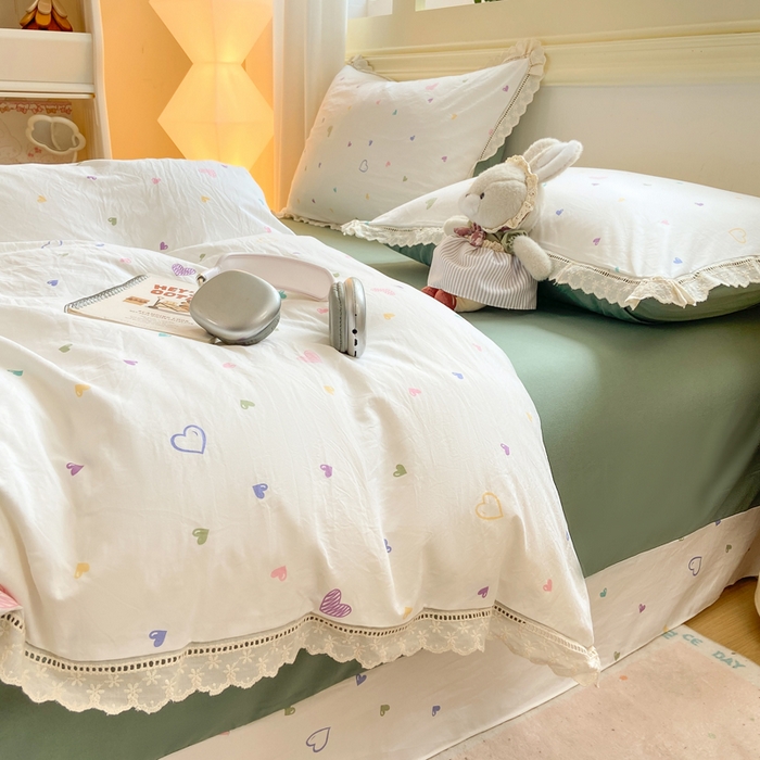 91家纺网 家纺一手货源 找家纺 （总）大麦家纺 25年新款高克重印花水洗棉花边四件套