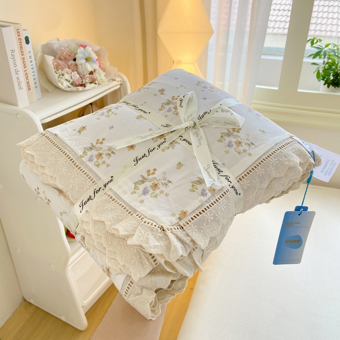 91家纺网 家纺一手货源 找家纺 （总）大麦家纺 25年新款高克重印花水洗棉花边四件套