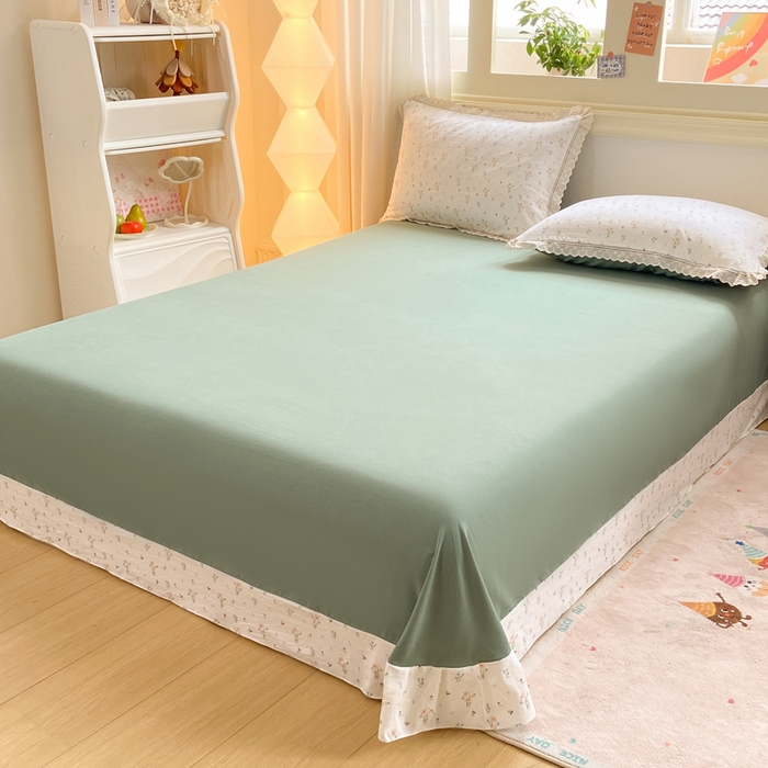 91家纺网 家纺一手货源 找家纺 大麦家纺 25年新款高克重印花水洗棉花边四件套 花影