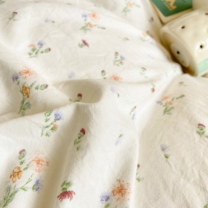 91家纺网 家纺一手货源 找家纺 大麦家纺 25年新款高克重印花水洗棉花边四件套 花影