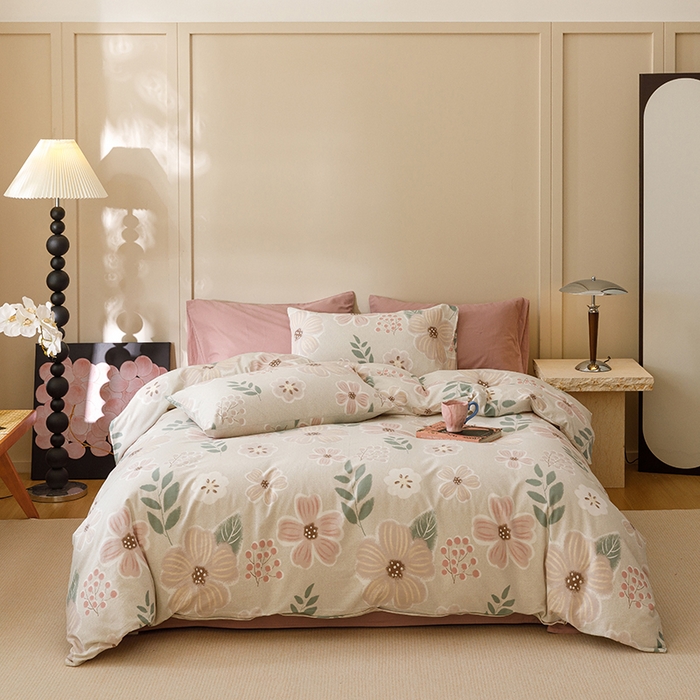 91家纺网 家纺一手货源 找家纺 爱思佳 2025新款加厚全棉磨毛单品套件系列-单被套 伊甸园