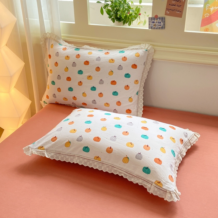 91家纺网 家纺一手货源 找家纺 大麦家纺 25年新款高克重印花水洗棉花边四件套 童话小南