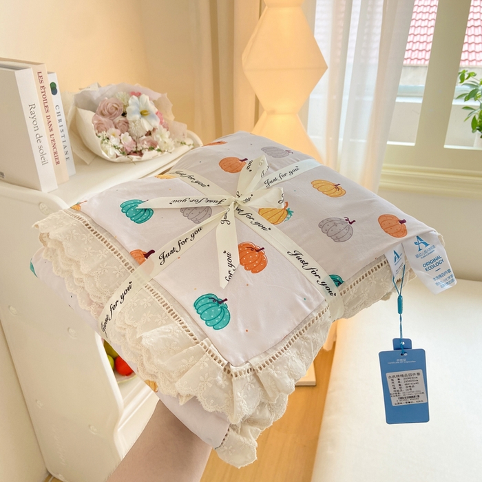 91家纺网 家纺一手货源 找家纺 大麦家纺 25年新款高克重印花水洗棉花边四件套 童话小南