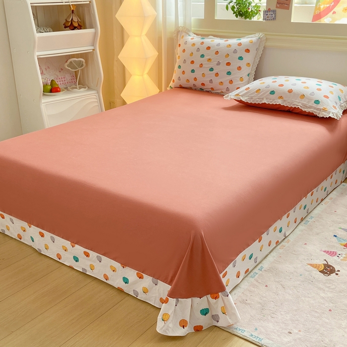 91家纺网 家纺一手货源 找家纺 大麦家纺 25年新款高克重印花水洗棉花边四件套 童话小南