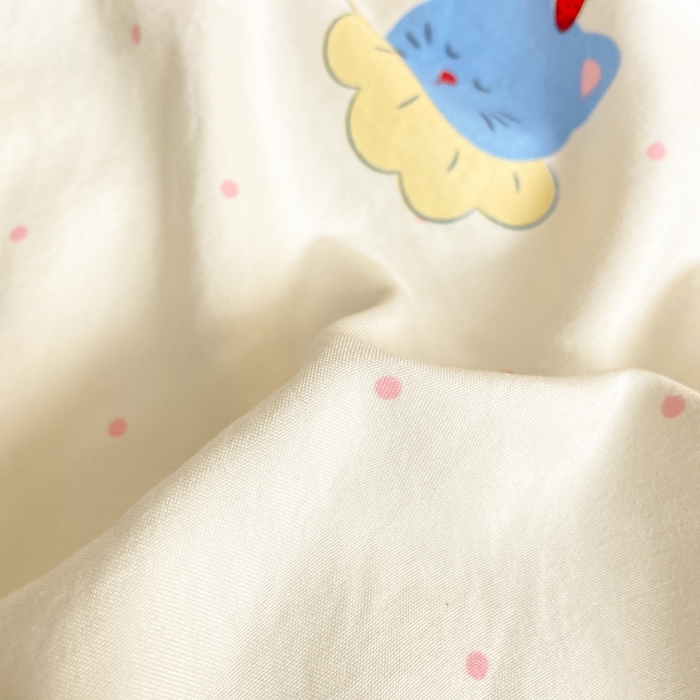 91家纺网 家纺一手货源 找家纺 大麦家纺 25年新款高克重印花水洗棉花边四件套 晚安小眠