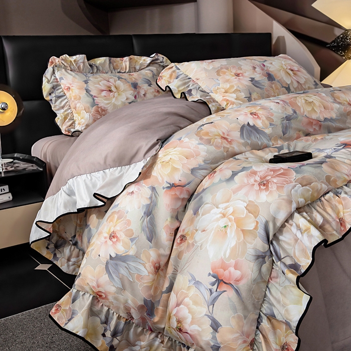 91家纺网 家纺一手货源 找家纺 （总）找底底家纺 2025新款御锦棉印花四件套系列