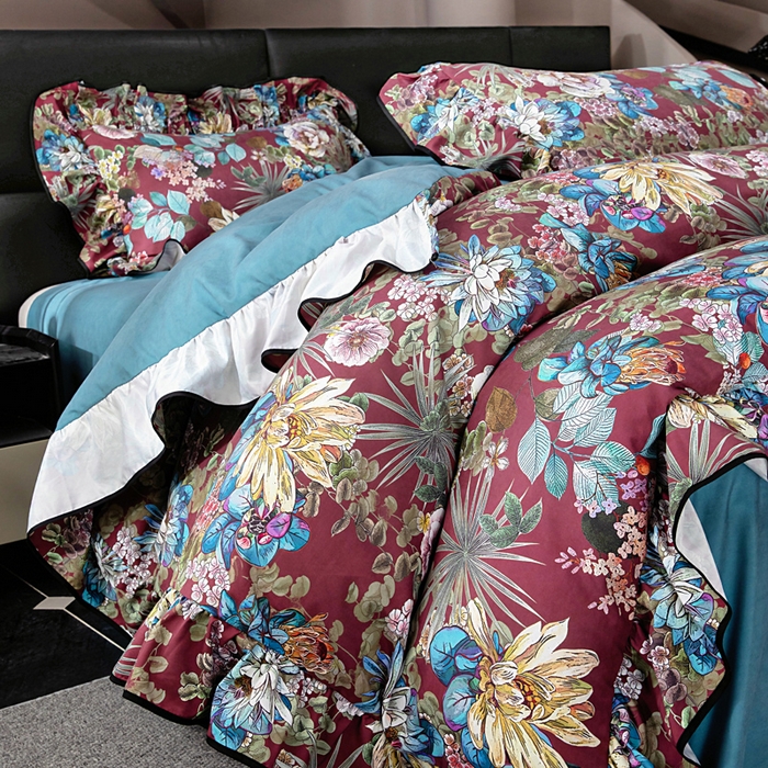 91家纺网 家纺一手货源 找家纺 （总）找底底家纺 2025新款御锦棉印花四件套系列