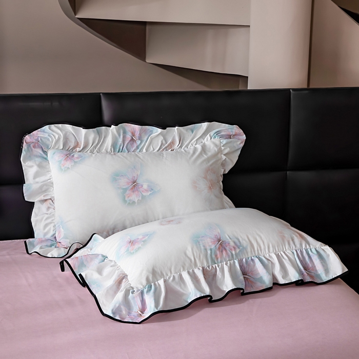 91家纺网 家纺一手货源 找家纺 找底底家纺 2025新款御锦棉印花四件套系列 蝶恋