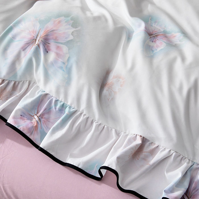 91家纺网 家纺一手货源 找家纺 找底底家纺 2025新款御锦棉印花四件套系列 蝶恋