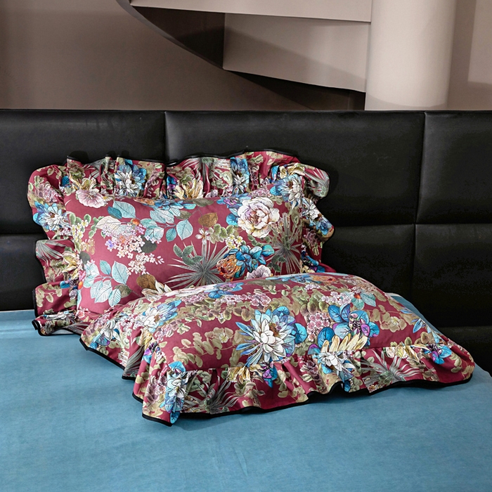 91家纺网 家纺一手货源 找家纺 找底底家纺 2025新款御锦棉印花四件套系列 芙朵