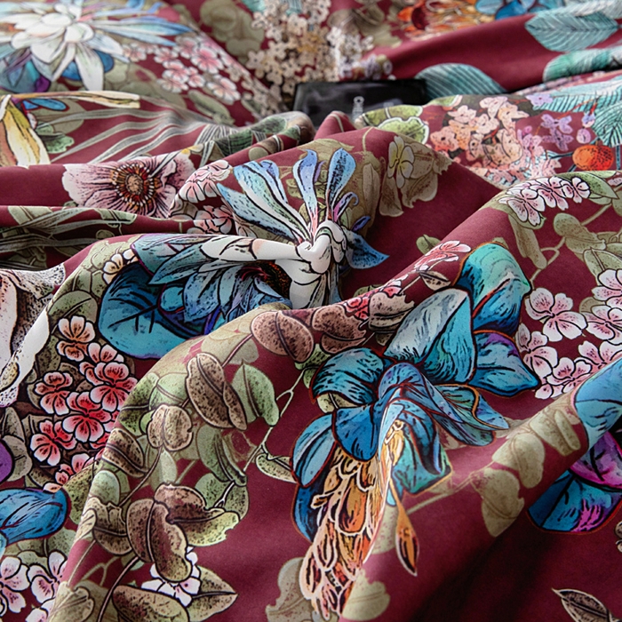 91家纺网 家纺一手货源 找家纺 找底底家纺 2025新款御锦棉印花四件套系列 芙朵