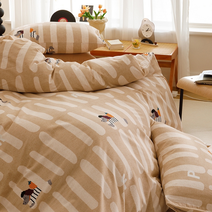 91家纺网 家纺一手货源 找家纺 爱思佳 2025新款加厚全棉磨毛单品套件系列-单被套 萌趣星仔