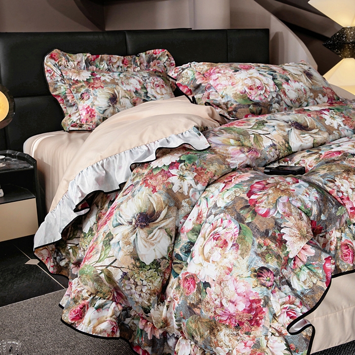 找底底家纺 2025新款御锦棉印花四件套系列 复古花园