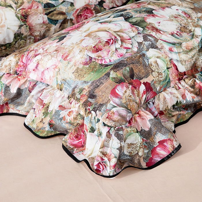 91家纺网 家纺一手货源 找家纺 找底底家纺 2025新款御锦棉印花四件套系列 复古花园