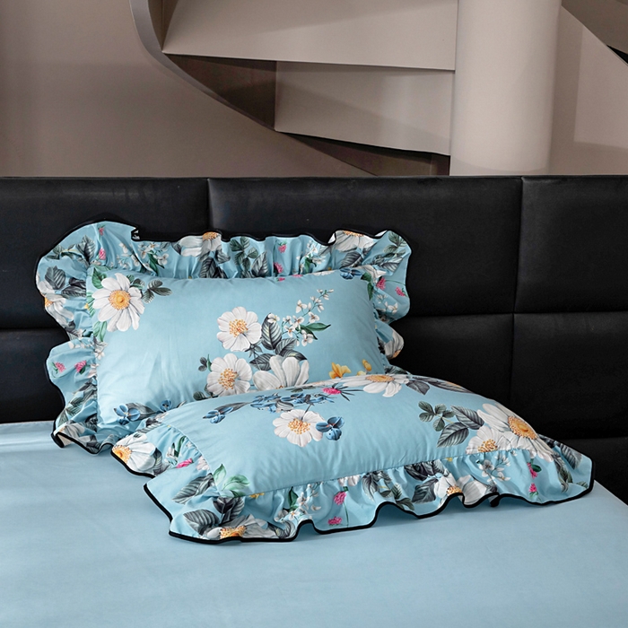 91家纺网 家纺一手货源 找家纺 找底底家纺 2025新款御锦棉印花四件套系列 花枝嫣然