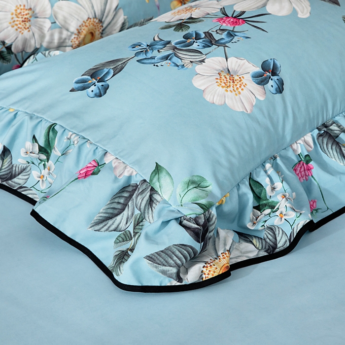 91家纺网 家纺一手货源 找家纺 找底底家纺 2025新款御锦棉印花四件套系列 花枝嫣然