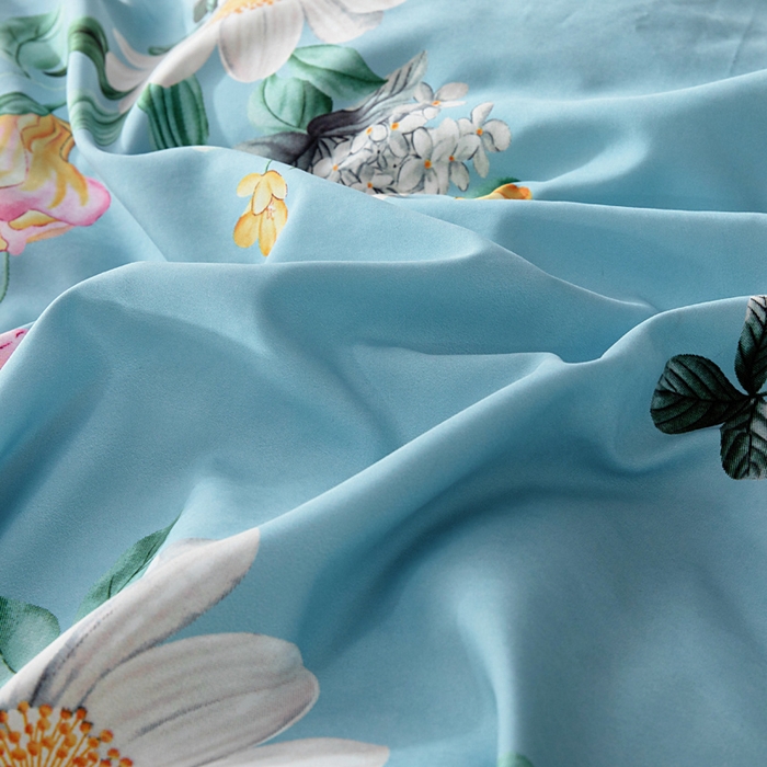 91家纺网 家纺一手货源 找家纺 找底底家纺 2025新款御锦棉印花四件套系列 花枝嫣然