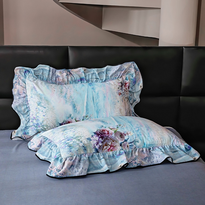 91家纺网 家纺一手货源 找家纺 找底底家纺 2025新款御锦棉印花四件套系列 空谷幽兰