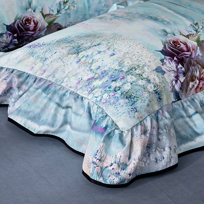 91家纺网 家纺一手货源 找家纺 找底底家纺 2025新款御锦棉印花四件套系列 空谷幽兰