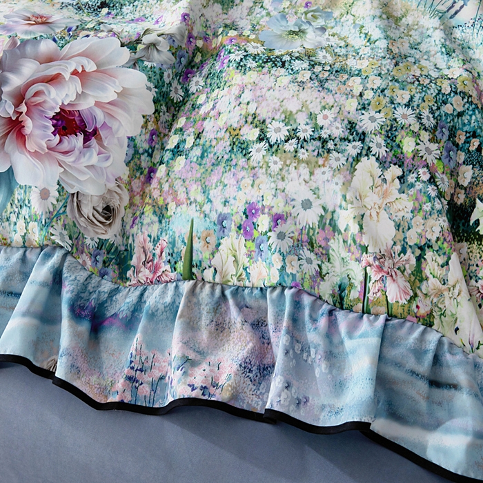 91家纺网 家纺一手货源 找家纺 找底底家纺 2025新款御锦棉印花四件套系列 空谷幽兰