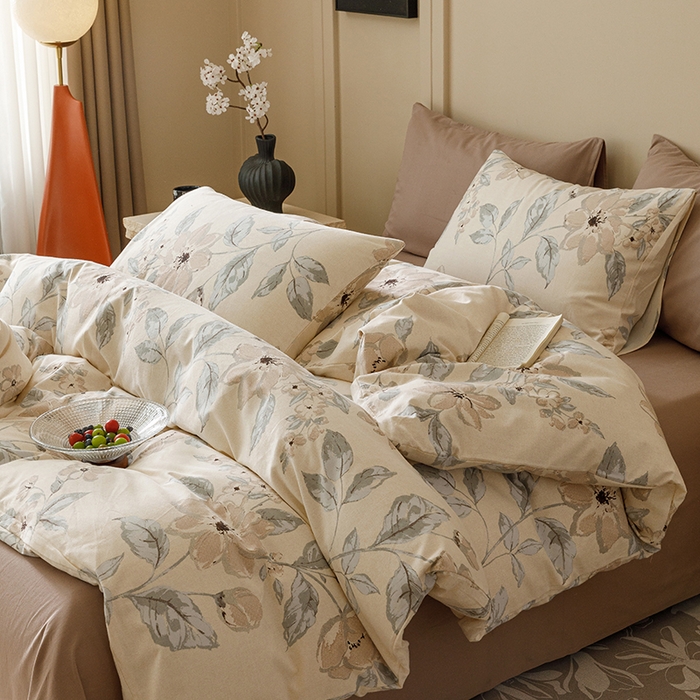 91家纺网 家纺一手货源 找家纺 爱思佳 2025新款加厚全棉磨毛单品套件系列-单被套 山竹月