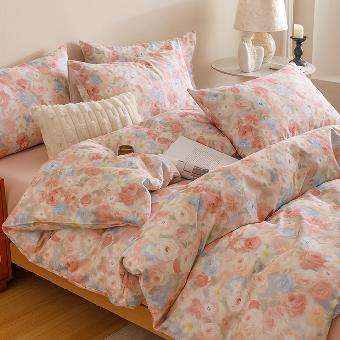 91家纺网 家纺一手货源 找家纺 爱思佳 2025新款加厚全棉磨毛单品套件系列-单被套 甜梦茶语