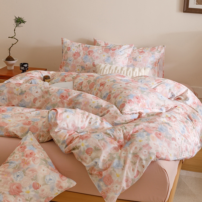 91家纺网 家纺一手货源 找家纺 爱思佳 2025新款加厚全棉磨毛单品套件系列-单被套 甜梦茶语