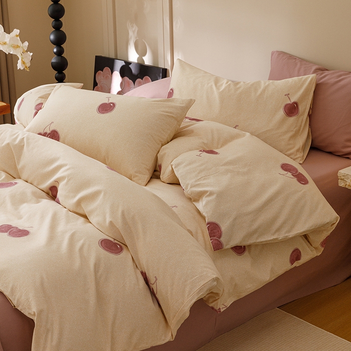 91家纺网 家纺一手货源 找家纺 爱思佳 2025新款加厚全棉磨毛单品套件系列-单被套 甜甜时光-粉