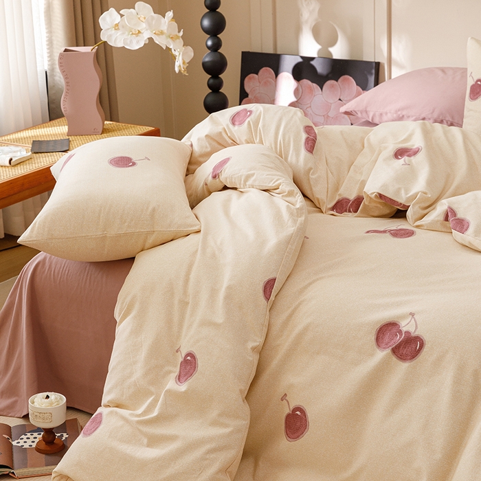 91家纺网 家纺一手货源 找家纺 爱思佳 2025新款加厚全棉磨毛单品套件系列-单被套 甜甜时光-粉