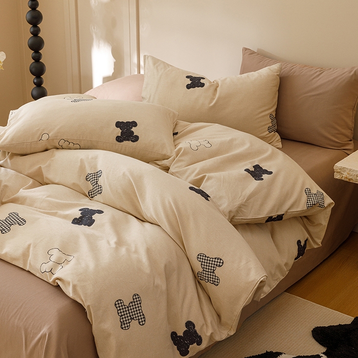 91家纺网 家纺一手货源 找家纺 爱思佳 2025新款加厚全棉磨毛单品套件系列-单被套 喜饰