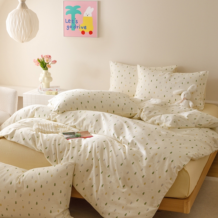 91家纺网 家纺一手货源 找家纺 爱思佳 2025新款加厚全棉磨毛单品套件系列-单被套 叶叶情深