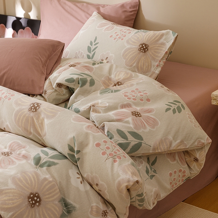 91家纺网 家纺一手货源 找家纺 爱思佳 2025新款加厚全棉磨毛单品套件系列-单被套 伊甸园