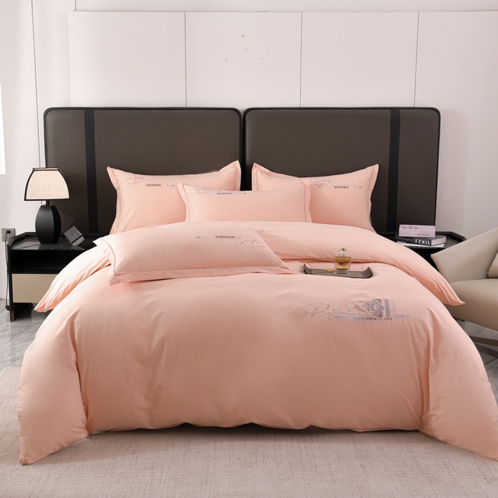 U品汇 2025新品40S长绒棉加厚全棉纯棉陶瓷磨毛刺绣花四件套100%棉碳素磨毛 碧海蓝天-玲珑玉