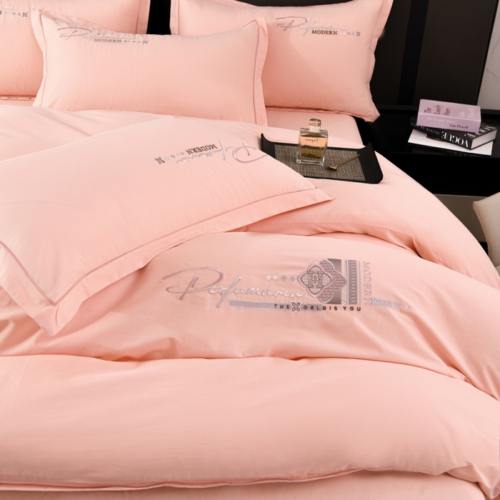 91家纺网 家纺一手货源 找家纺 U品汇 2025新品40S长绒棉加厚全棉纯棉陶瓷磨毛刺绣花四件套100%棉碳素磨毛 碧海蓝天-玲珑玉