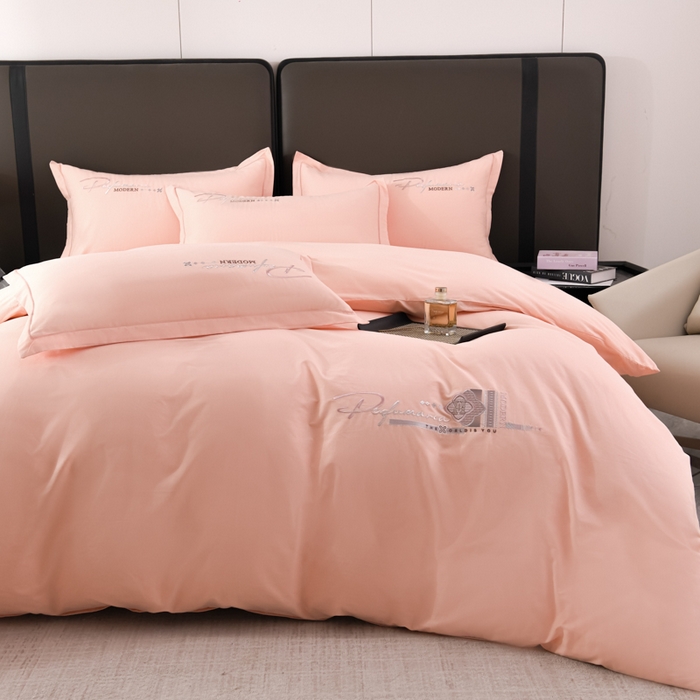 91家纺网 家纺一手货源 找家纺 U品汇 2025新品40S长绒棉加厚全棉纯棉陶瓷磨毛刺绣花四件套100%棉碳素磨毛 碧海蓝天-玲珑玉