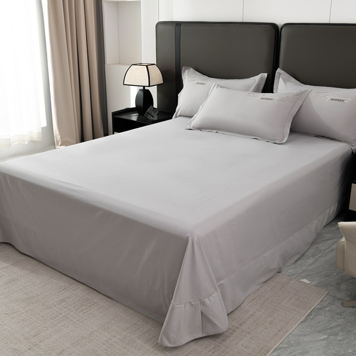 91家纺网 家纺一手货源 找家纺 U品汇 2025新品40S长绒棉加厚全棉纯棉陶瓷磨毛刺绣花四件套100%棉碳素磨毛 碧海蓝天-银灰