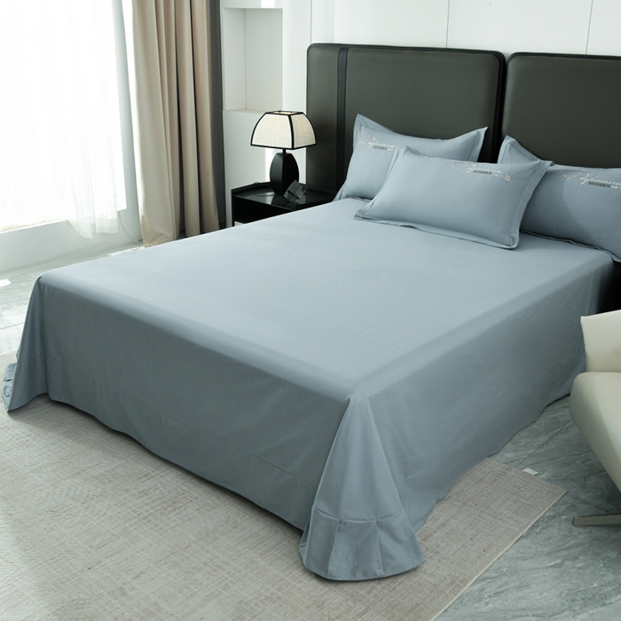 91家纺网 家纺一手货源 找家纺 U品汇 2025新品40S长绒棉加厚全棉纯棉陶瓷磨毛刺绣花四件套100%棉碳素磨毛 碧海蓝天-月光蓝