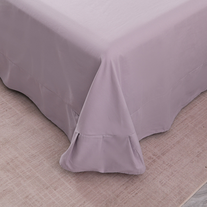 91家纺网 家纺一手货源 找家纺 U品汇 2025新品40S长绒棉加厚全棉纯棉陶瓷磨毛刺绣花四件套100%棉碳素磨毛 春漫-淡雅紫