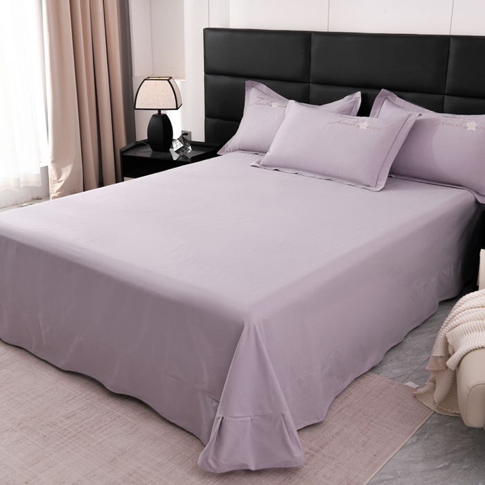 91家纺网 家纺一手货源 找家纺 U品汇 2025新品40S长绒棉加厚全棉纯棉陶瓷磨毛刺绣花四件套100%棉碳素磨毛 春漫-淡雅紫