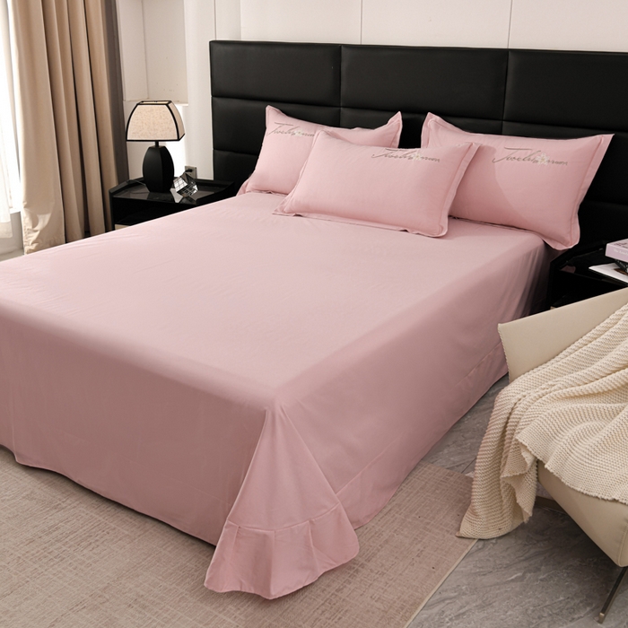 91家纺网 家纺一手货源 找家纺 U品汇 2025新品40S长绒棉加厚全棉纯棉陶瓷磨毛刺绣花四件套100%棉碳素磨毛 春漫-贵族粉