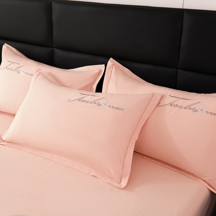 91家纺网 家纺一手货源 找家纺 U品汇 2025新品40S长绒棉加厚全棉纯棉陶瓷磨毛刺绣花四件套100%棉碳素磨毛 春漫-玲珑玉