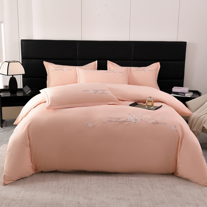 U品汇 2025新品40S长绒棉加厚全棉纯棉陶瓷磨毛刺绣花四件套100%棉碳素磨毛 春漫-玲珑玉