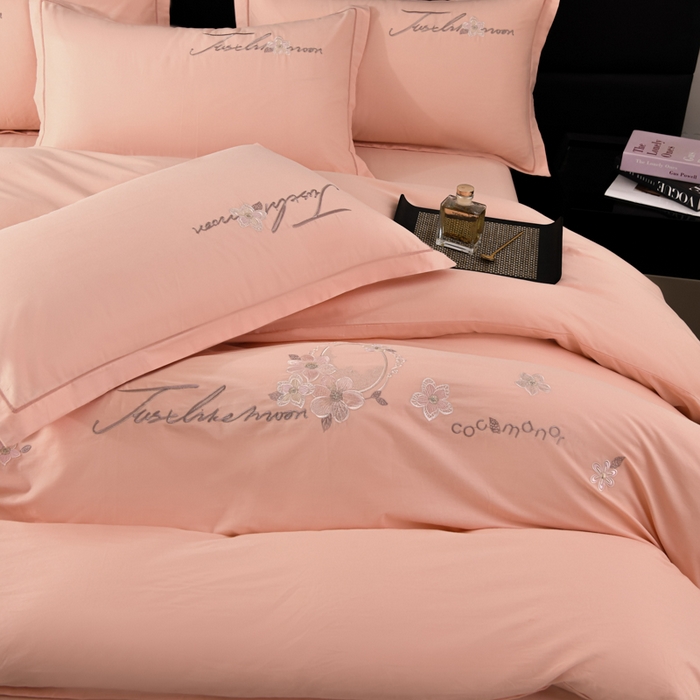 91家纺网 家纺一手货源 找家纺 U品汇 2025新品40S长绒棉加厚全棉纯棉陶瓷磨毛刺绣花四件套100%棉碳素磨毛 春漫-玲珑玉