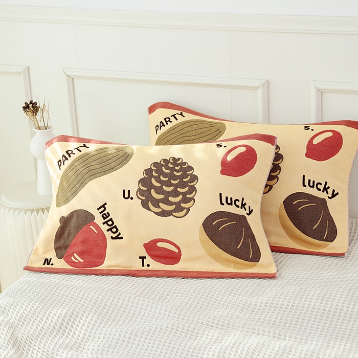 91家纺网 家纺一手货源 找家纺 （总）朴尔家纺-毛巾被2025新款全棉加厚八层纱布大版花萌宠絮花系列枕巾