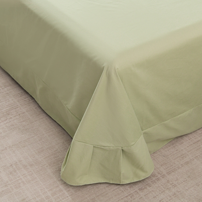 91家纺网 家纺一手货源 找家纺 U品汇 2025新品40S长绒棉加厚全棉纯棉陶瓷磨毛刺绣花四件套100%棉碳素磨毛 春漫-浅豆绿