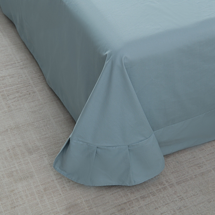 91家纺网 家纺一手货源 找家纺 U品汇 2025新品40S长绒棉加厚全棉纯棉陶瓷磨毛刺绣花四件套100%棉碳素磨毛 春漫-月光蓝