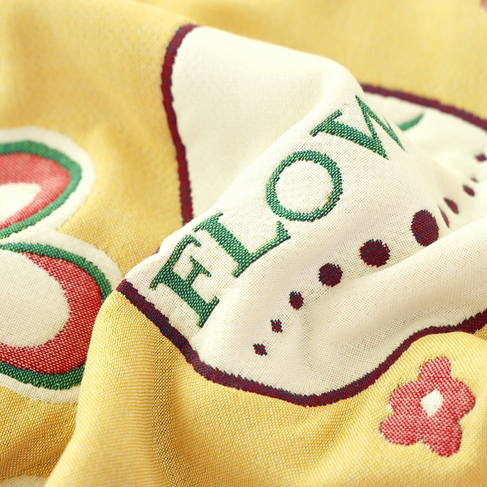 91家纺网 家纺一手货源 找家纺 朴尔家纺-毛巾被2025新款全棉加厚八层纱布大版花萌宠絮花系列枕巾 锦簇花团52*78一对